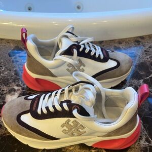 Tory Burch Lucky Trainers. Size 8.5. Small nibble from my kitten on heel tag